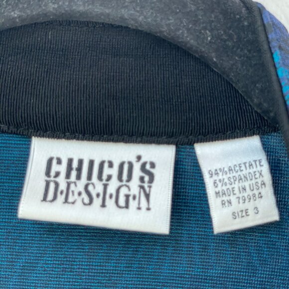 Chicos Design Womens XL Button Up Top Slinky Stretch Knit Acetate Long Sleeve - Picture 3 of 11